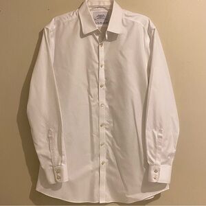 Charles Tyrwhitt Men's White Non-Iron Slim Fit Dress Shirt Size 17x35